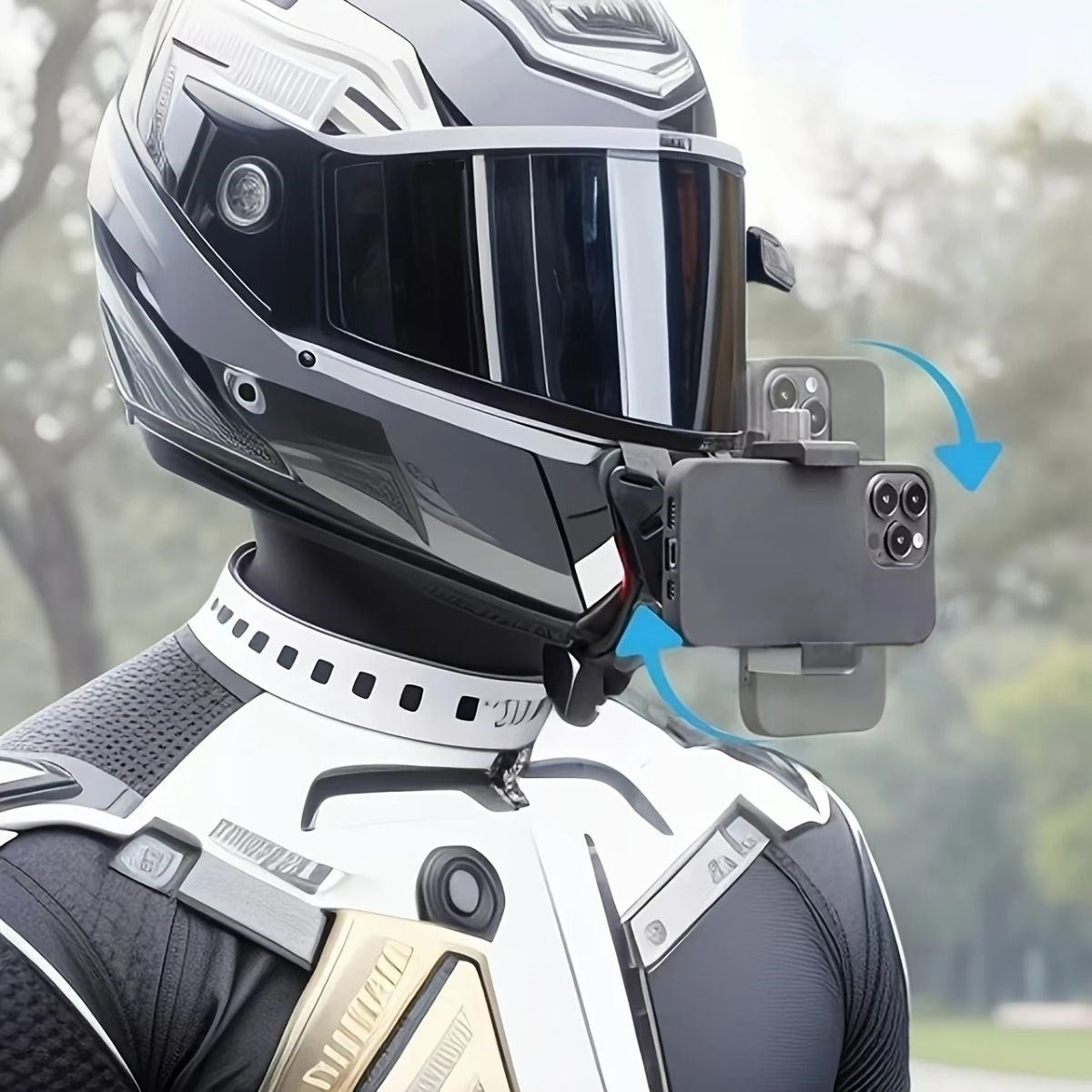 Motorsiklet Kask Önü Takılan Telefon Tutucu Aksiyon Kamerası Takılabilen Aparat