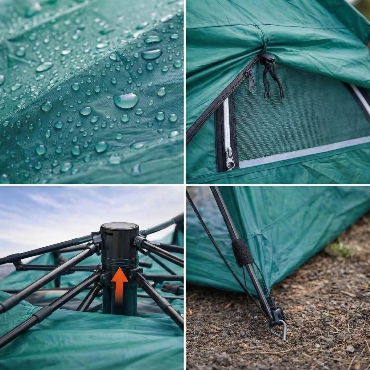 BUFFER 6 Kişilik Otomatik Kamp Çadırı – Çift Katmanlı, Suya Dayanıklı, Hızlı Kurulum Outdoor Aile ve Doğa Çadırı 200x250x150 cm