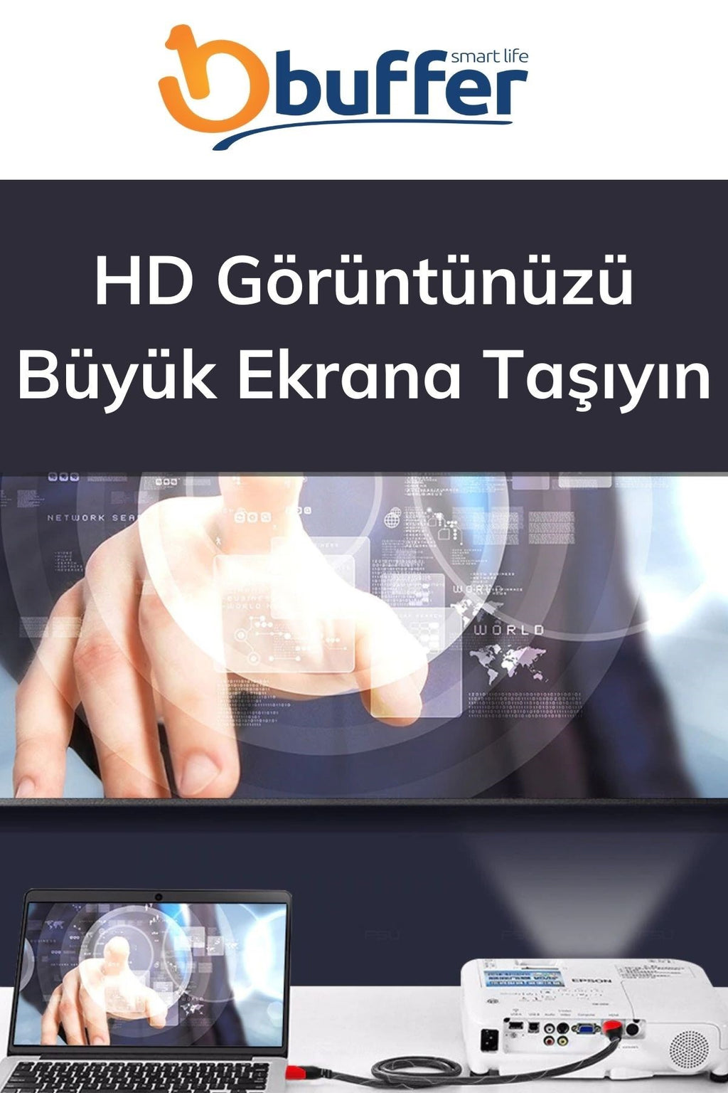 10 Metre HDMI Kablosu HDTV Bilgisayar Uydu Görüntü Ses Full HD Sargılı Görüntü Aktarma Kablosu