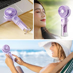 4 Kademeli Spreyli Şarjlı El Fanı – Boyuna Asılabilir USB Şarjlı Taşınabilir Mini Fan F4
