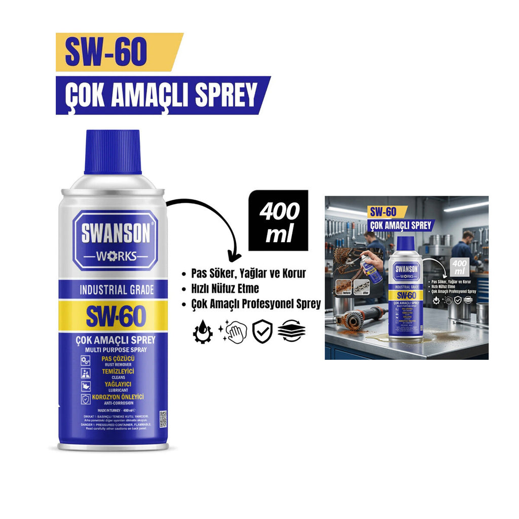 Çok Amaçlı Profesyonel Sprey - 400 ml - Pas Sökücü - Yağlayıcı - Koruyucu — görsel 2