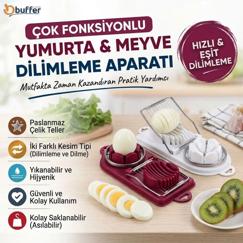 Çok Fonksiyonlu Eşit Yumurta ,Meyve Dilimleyici Kesici Aparat
