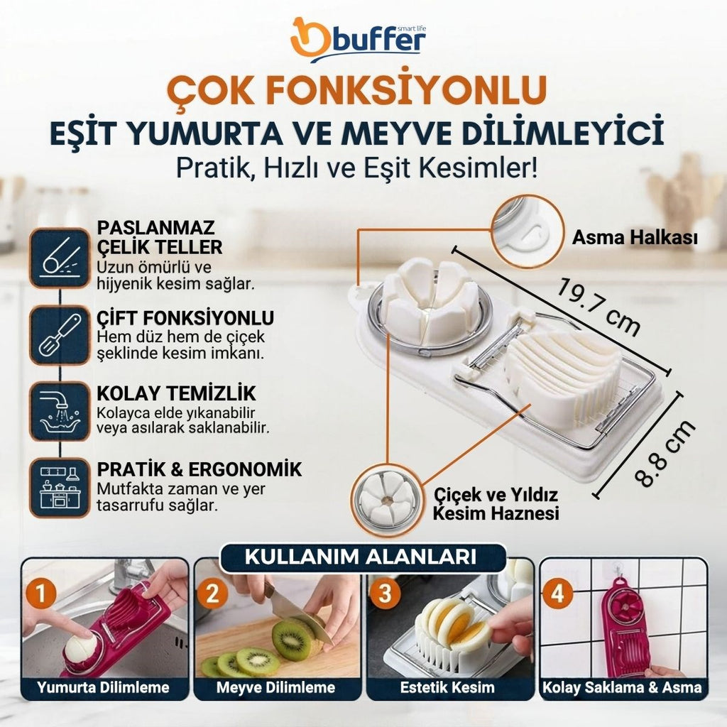 Çok Fonksiyonlu Eşit Yumurta ,Meyve Dilimleyici Kesici Aparat
