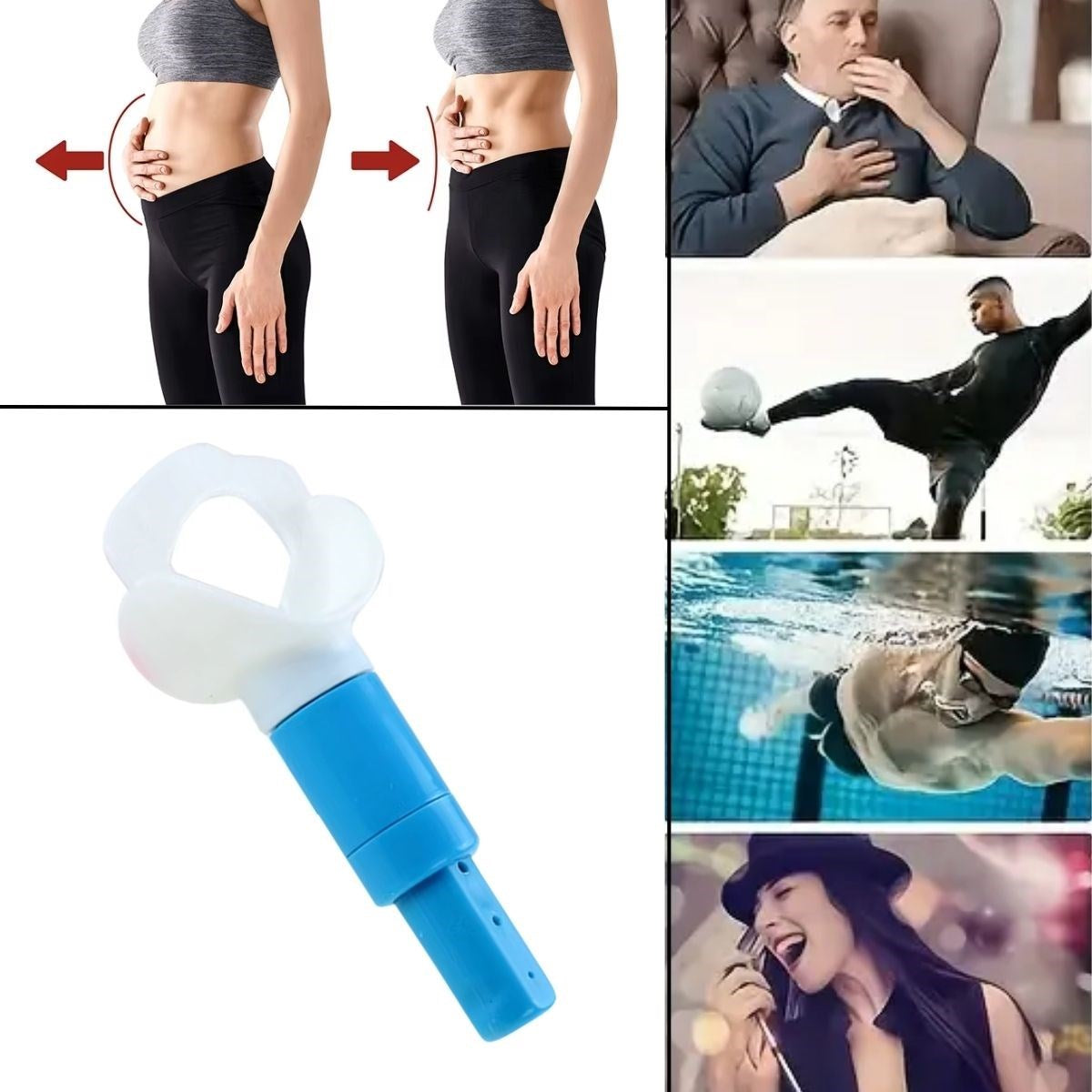 BUFFER Taşınabilir Karın Kası Çalıştırıcı Solunum Egzersiz Eğitmeni Nefes Egzersiz Aparatı