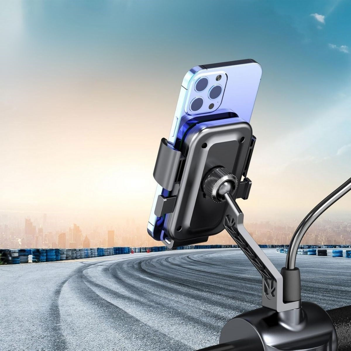 BUFFER Motor,Motosiklet,Bisiklet ,Scooter İçin 360 Derece Dönebilen Dikiz Aynası Versiyonu Telefon Tutucu Aparat