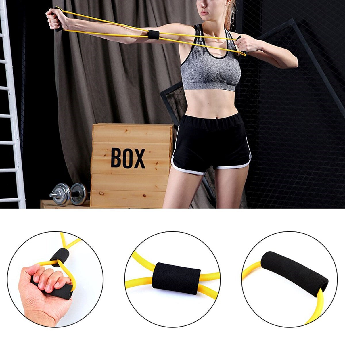 BUFFER 8 Şeklinde Direnç Bandı Yoga Plates Ve Vücut Geliştirme Egzersiz Bandı