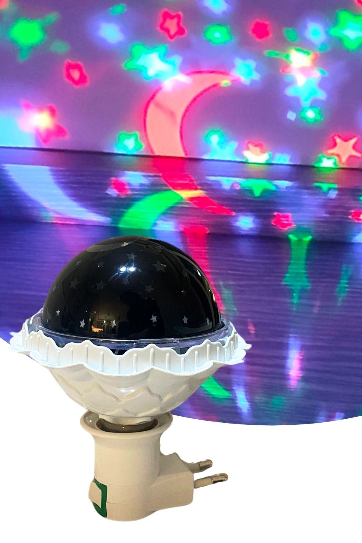 BUFFER Kristal Gökyüzü Modlu Yıldızlı Hareketli 360 Derece Dönen Kristal Led Ampul