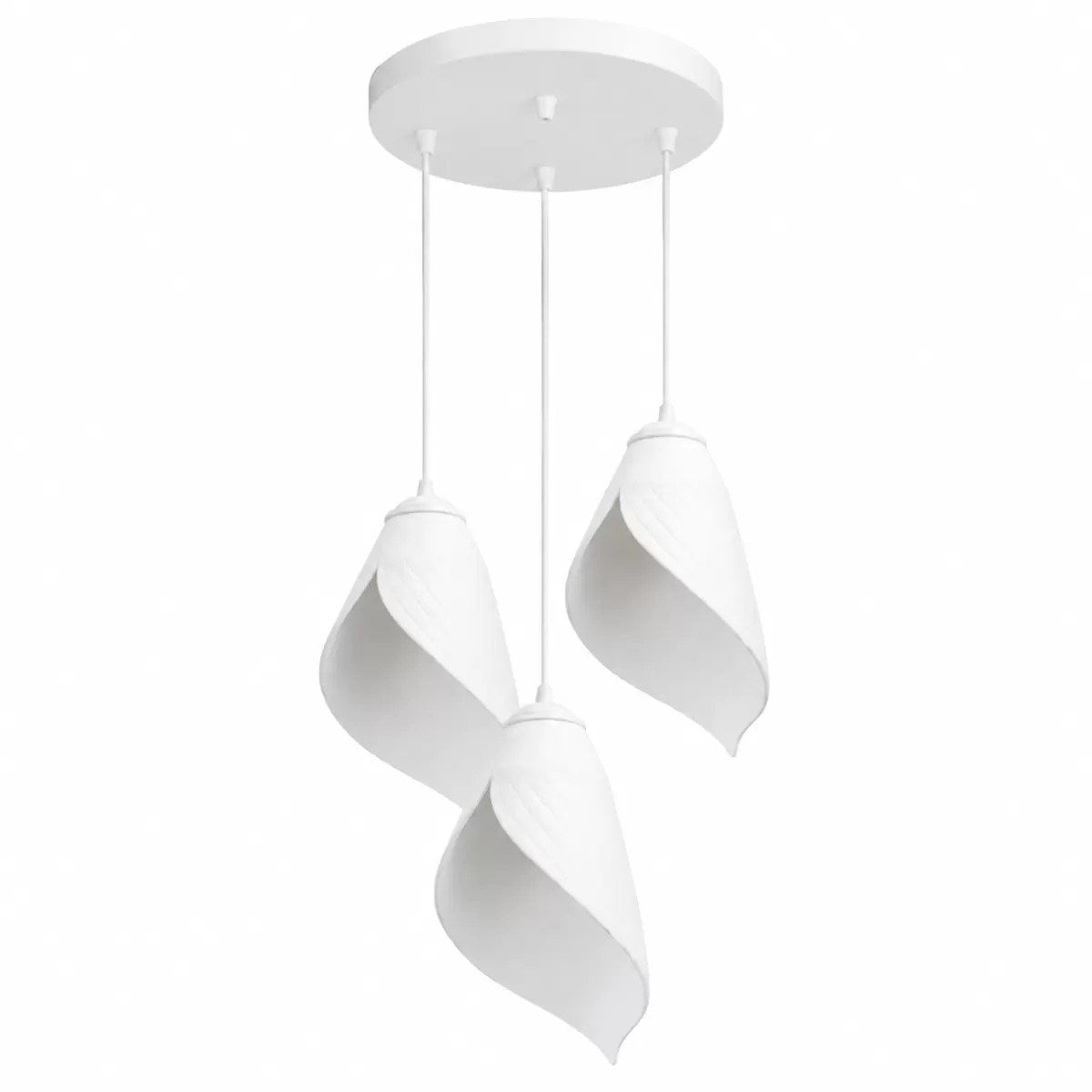 Yaprak Şekilli Beton Dokulu Salon / Oturma Odası Üçlü Sarkıt Avize