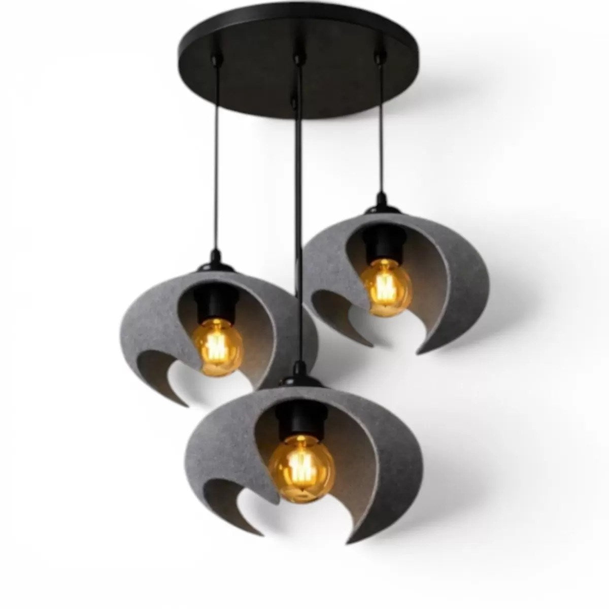 Beton Dokulu İskandi̇nav Premi̇um Salon Oturma Avize – Salon Ve Oturma Odası Aydınlatması 25 X 20 Cm Gri