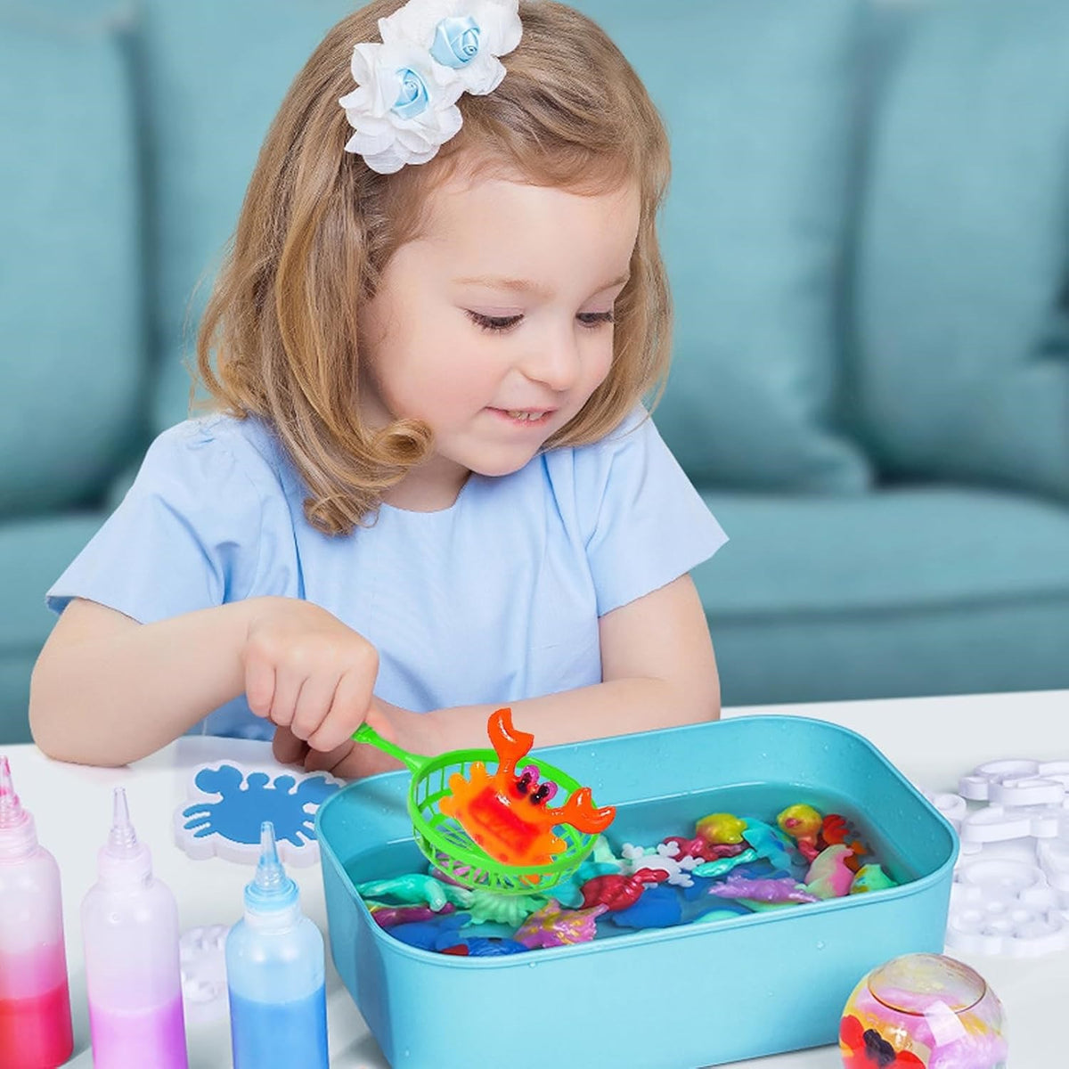 Elf Aqua Gel oyuncak seti 5 jel şişe 6 adet kalıp