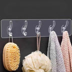 5'li Güçlü Yapışkanlı Şeffaf Duvar Askısı Banyo Mutfak Düzenleyici Pratik Askılık
