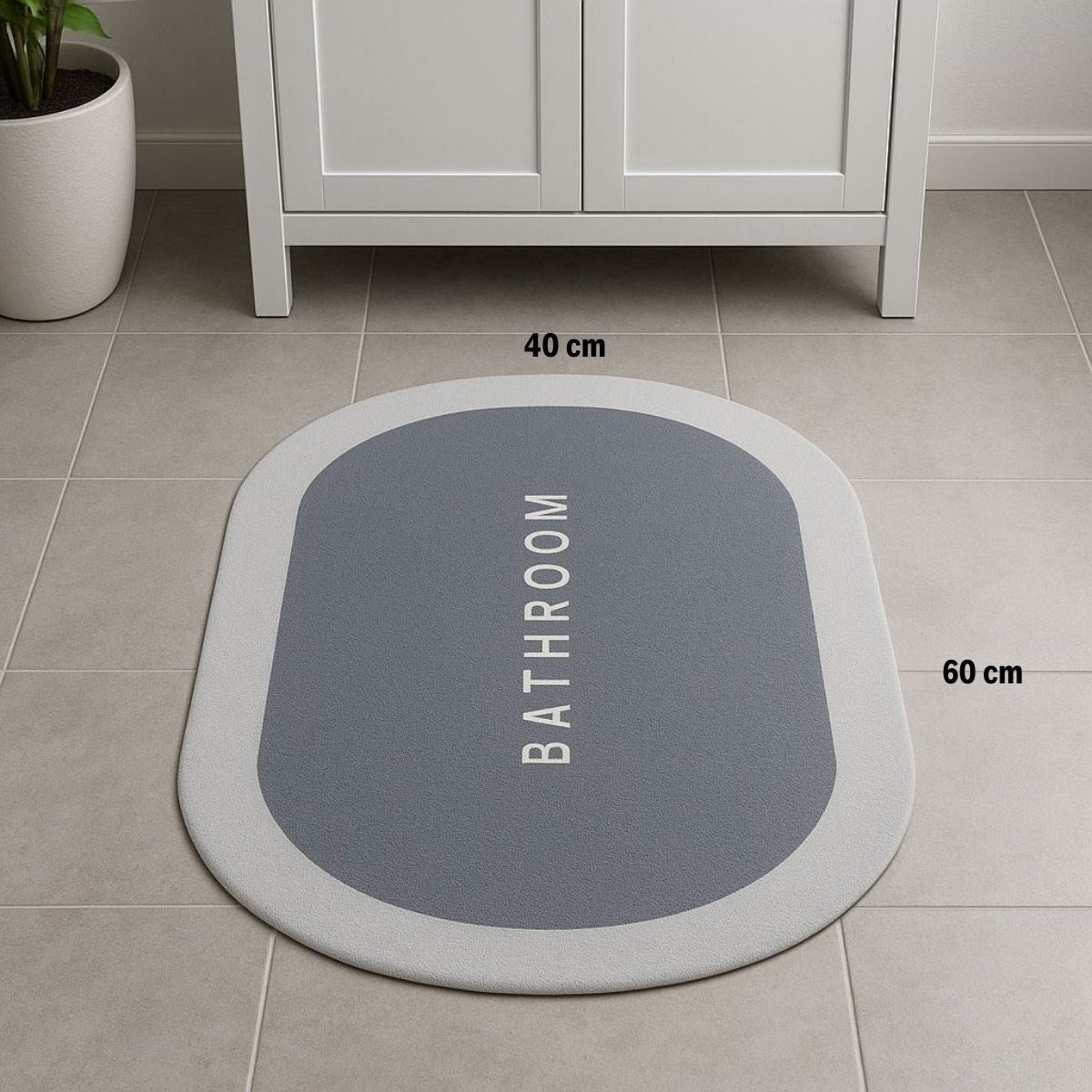 Sihirli Süper Su Emici Kaymaz Tabanlı Oval Paspas 40*60 cm