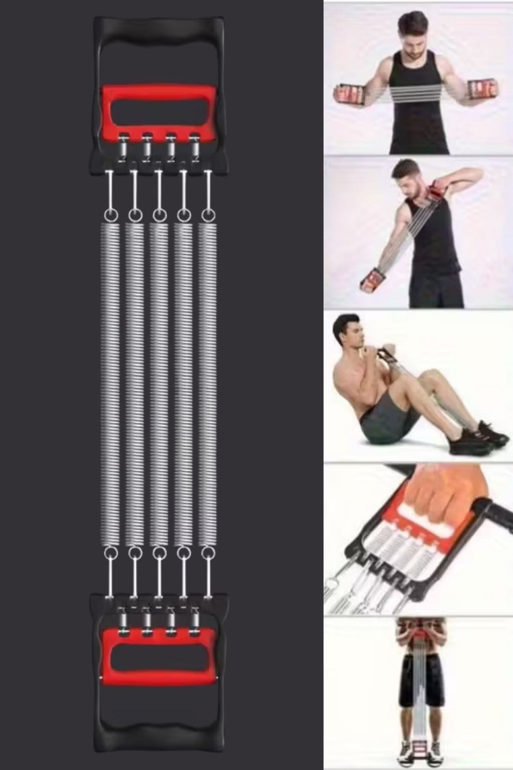 BUFFER Göğüs Genişletme ve Kuvvet Egzersiz Aleti – 5 Yaylı 5 Kademeli Ayarlanabilir Fitness ve Kuvvet Antrenmanı Ekipmanı