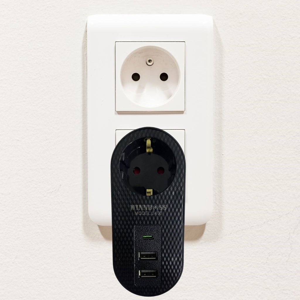 2 USB,1 TYPE-C Girişli 1'li Çocuk Korumalı,Isıya Karşı Dayanıklı 2500Watt Termal Akım Korumalı Priz