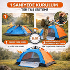 10 Kişilik Otomatik Kurulum Kamp Çadırı – Outdoor , Suya Dayanıklı Hızlı Kurulum Piknik ve Doğa İçin Geniş Aile Çadırı 300x300x170 cm