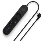 Akım Korumalı Çoklu Priz 2500W – 3 Priz + 2 USB + Type-C Hızlı Şarj – 2 Metre Uzatma Kablosu