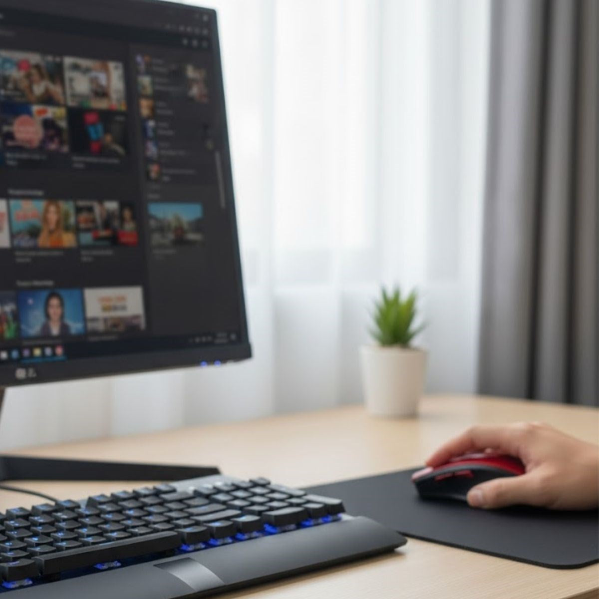 BUFFER Kırmızı Renkli Baş Parmak Destekli Ergonomik Sessiz Kablosuz Mouse – USB Alıcılı, Ofis ve Oyun İçin Konforlu Bilgisayar Faresi MS6300
