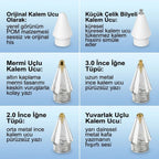 6 Adet Farklı Uçlı Universal Dokunmatik Kalem Ucu – Tablet ve Telefon Uyumlu Stylus Pen Yedek Başlıkları