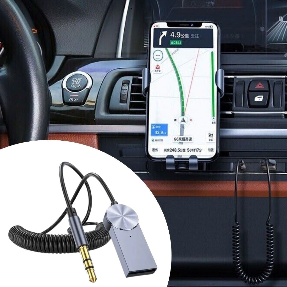 BUFFER Araba için Bluetooth Aux Alıcısı Wireless Araç Kiti