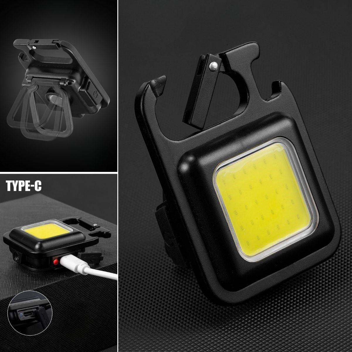 BUFFER Anahtarlıklı, Açacaklı,Güçlü Mıknatıslı 3 Farklı Led Modlu Mini Boy Asılabilen Led Kamp Aydınlatması,El Feneri