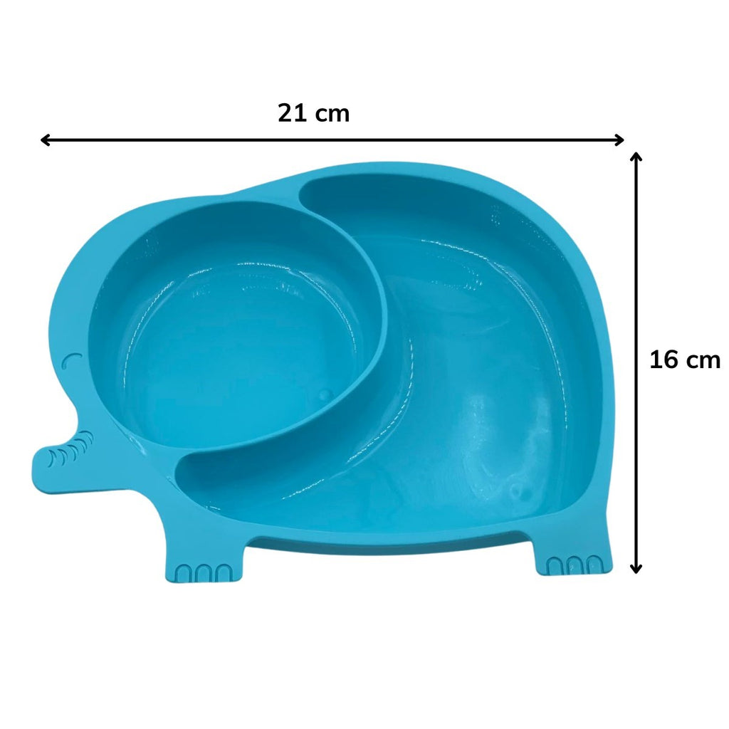 BUFFER Bebek ve Çocuk için Sevimli Fil Model Desenli Yemek Bebek Mama Kabı Bölmeli Tabak