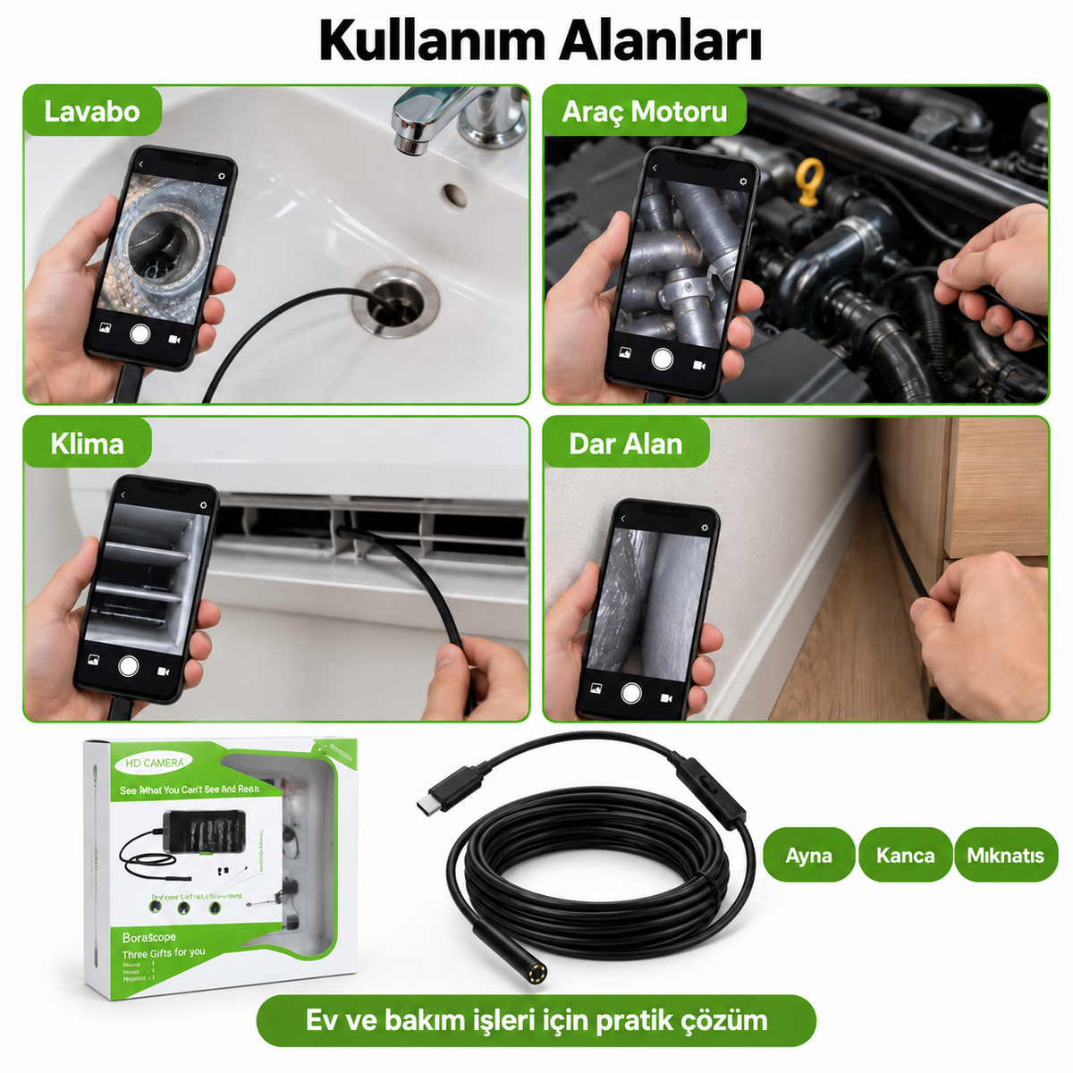 Endoskop kamera kullanım alanları