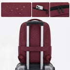 Bordo Laptop Sırt Çantası, Bilgisayar Korumalı İç Bölmeli Notebook Çantası, Organizer Cepli ve USB Şarj Portlu