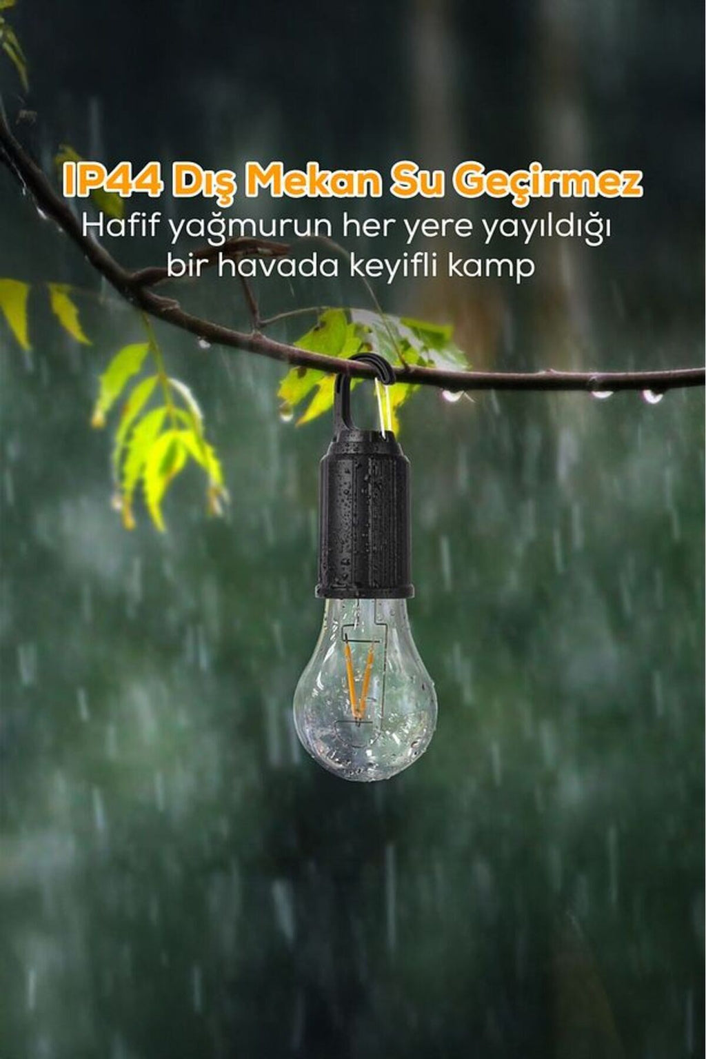 Taşınabilir Şarjlı Led Ampül Outdoor Kamp Bahçe Lambası