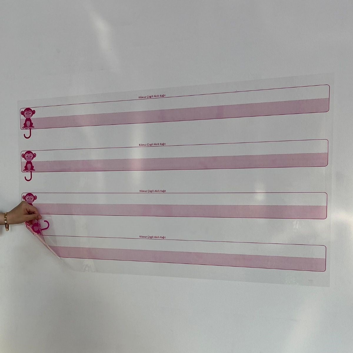 BUFFER Kılavuz Çizgili Akıllı Kağıt Yazı Tahtası Duvarda İz Bırakmaz Statik Yeni Müfredata Uygun 100x56cm