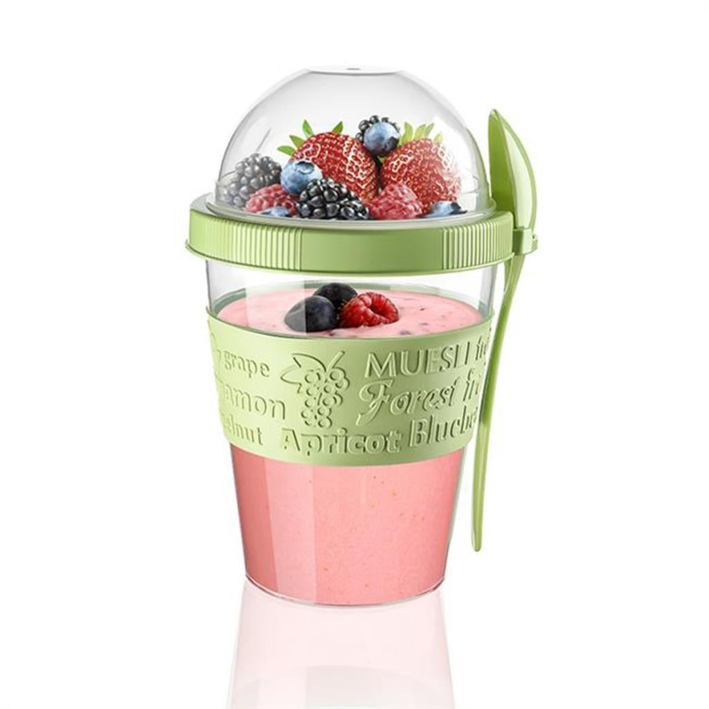 BUFFER Taken Go Kapaklı Kaşıklı Pratik Taşınabilir Meyveli Yoğurt Kabı