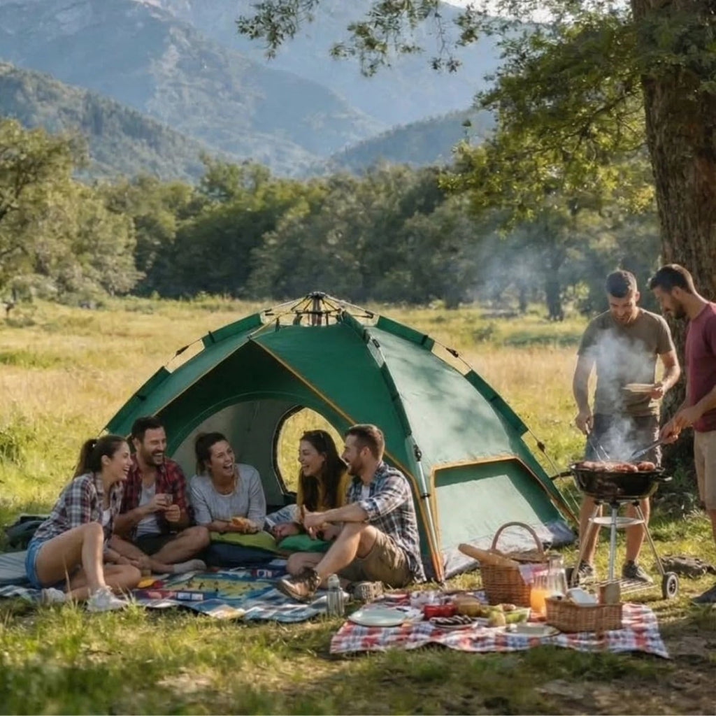 6 Kişilik Otomatik Kamp Çadırı – Çift Katmanlı, Suya Dayanıklı, Hızlı Kurulum Outdoor Aile ve Doğa Çadırı 200x250x150 cm