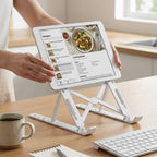 BUFFER Plastik Katlanır Tablet Standı – Ayarlanabilir Açılı, Taşınabilir Masaüstü Telefon ve Tablet Tutucu Stand