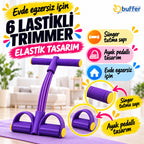 6 Lastikli Body Trimmer Karın Kası Çalıştırıcı Elastik Egzersiz Yayı ve Jimnastik Aleti