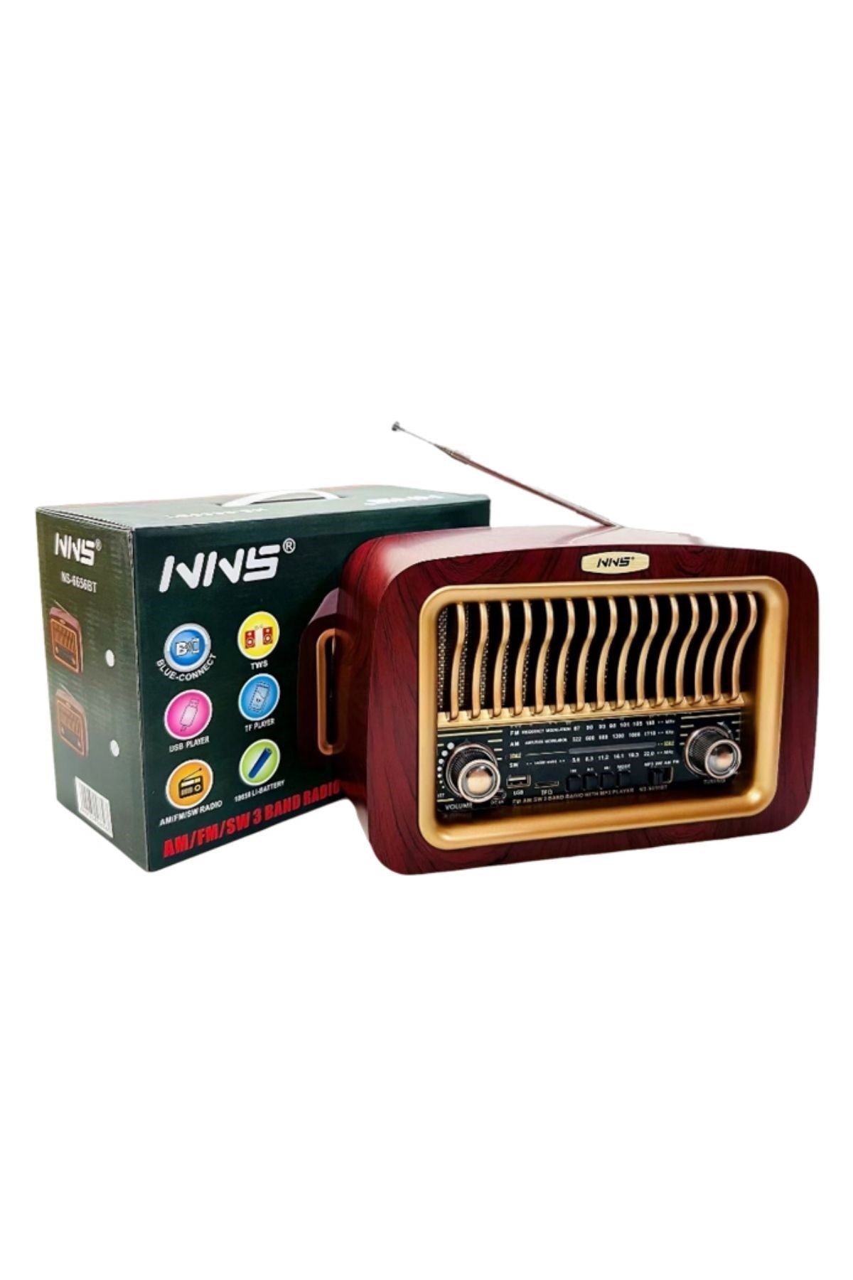 BUFFER Taşınabilir Klasik AM/FM/SW Transistör Retro Nostaljik Radyo USB Şarjlı