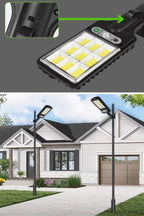 3 Farklı Işık Modlu Güneş Enerjisiyle Şarj Olan Dış Mekan Uyumlu Kumandalı Solar Duvar LEDİ