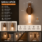 Hareket sensörlü şarjlı duvar apliği 15 cm ve 6 cm ölçü görseli