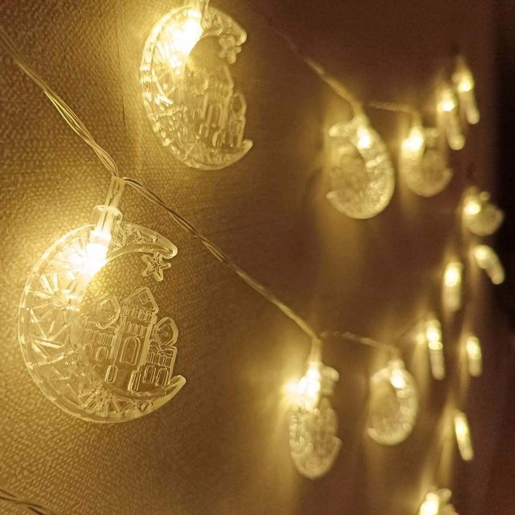 Hilal ve Cami Şekilli 3.5 Metre USB LED Işık – 20 LED’li Dekoratif Ramazan Dekorasyonu ve Ortam Aydınlatması