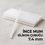 İnce Mum Silikon Çubuğu - 7.4 mm Şeffaf - 1 Kilogram
