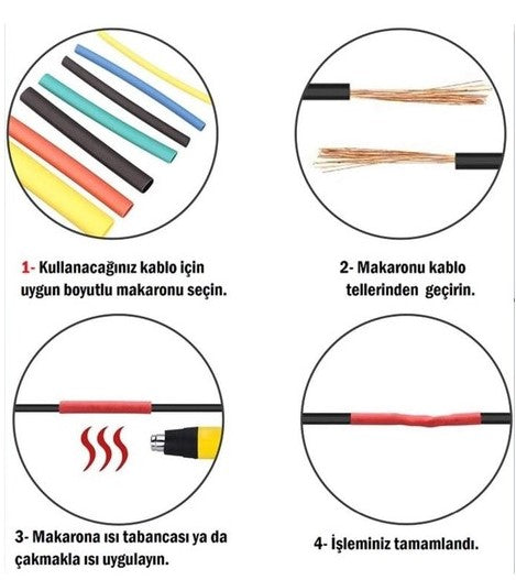 Kablo Koruyucu Makaron Seti 560 Parça — görsel 2