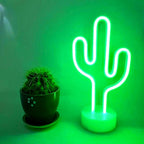 Kaktüs Dekoratif Neon Led Masa Ve Duvar Lambası Gece Lambası