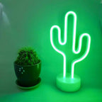 Kaktüs Dekoratif Neon Led Masa Ve Duvar Lambası Gece Lambası