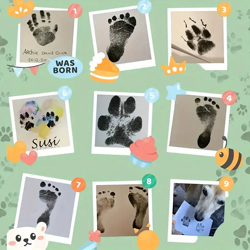 Kedi Köpek Pati İzi Fotoğraf Çerçevesi Seti — görsel 4