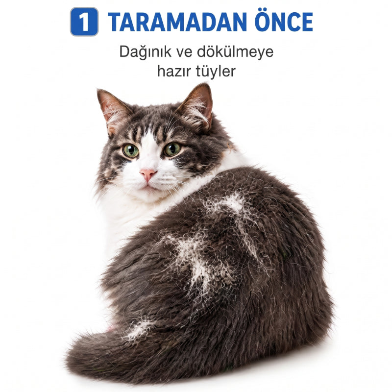 Kedi Köpek Tarağı - Evcil Hayvan Tüy Toplama Tarağı - Metal Uçlu — görsel 2