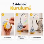 Kedi Şekilli Dönen Peluş Balıklı Olta Oyuncağı — görsel 2