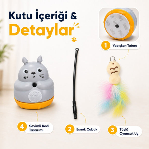 Kedi Şekilli Dönen Peluş Balıklı Olta Oyuncağı — görsel 4