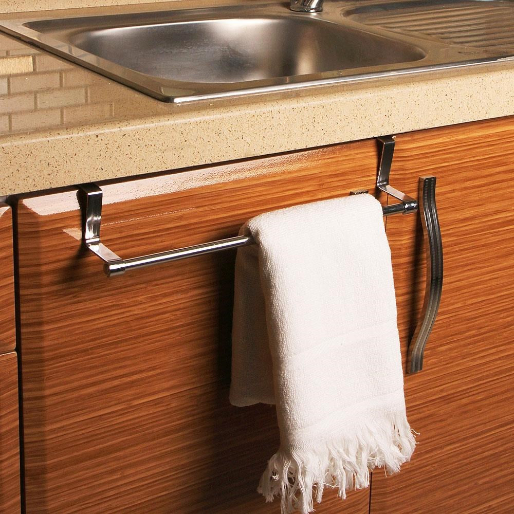 Lüx Görünümlü Dolap Kapağı Paslanmaz Metal Havlu Askılığı 33 cm