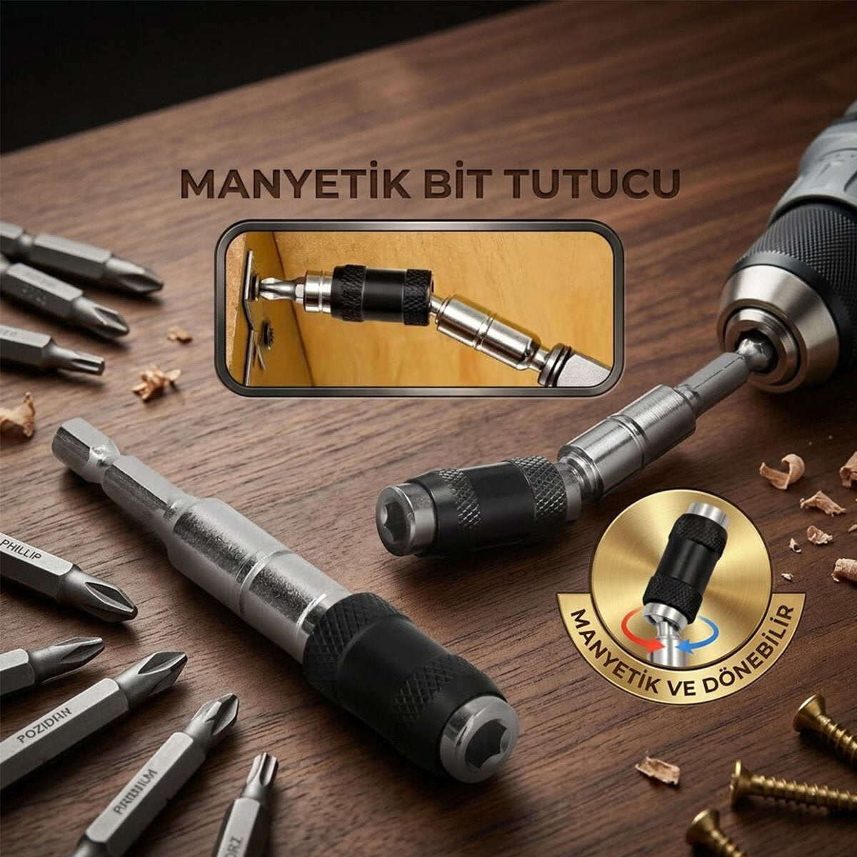 Manyetik Bit Tutucu - Mafsallı - Döner Başlık — görsel 2
