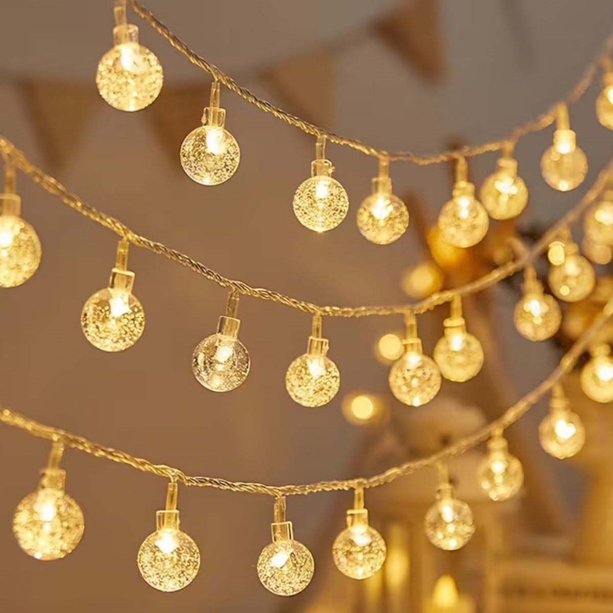 Mini Boncuk Detaylı 3.5 Metre USB LED Işık – 20 LED’li Dekoratif Ortam Aydınlatması