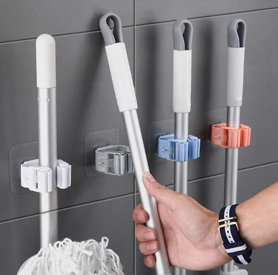 Yapışkanlı Mop Tutucu Seti 4'lü – Duvar Organizer Askı