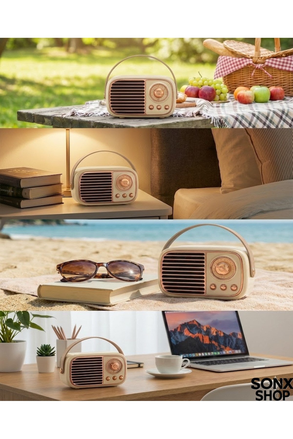 Nostaljik Retro Bluetooth Hoparlör FM Radyo ve USB Girişli Yüksek Ses Kaliteli Taşınabilir speaker